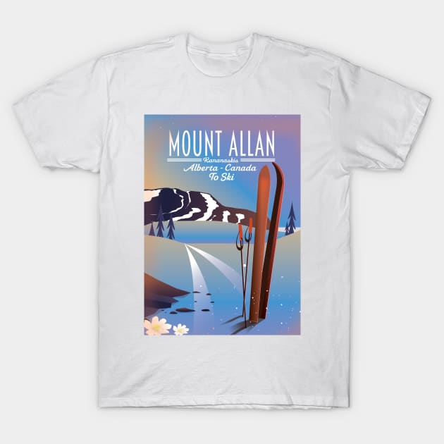 Mount Allan, Kananaskis, Alberta, Canada ski T-Shirt by nickemporium1